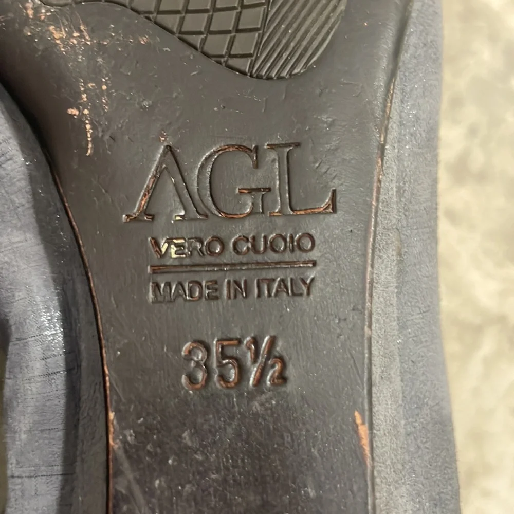 AGL Attilio Giusti Leombruni Circle Wedge‎ Pump Sz 35 1/2 EU Sz 5